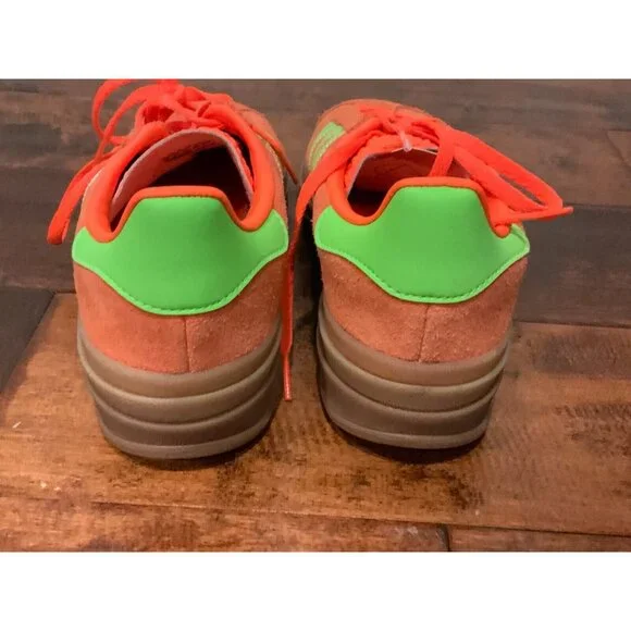 Adidas Originals Gazelle Bold Collegiate Orange Green H06126 Sneakers Size 6